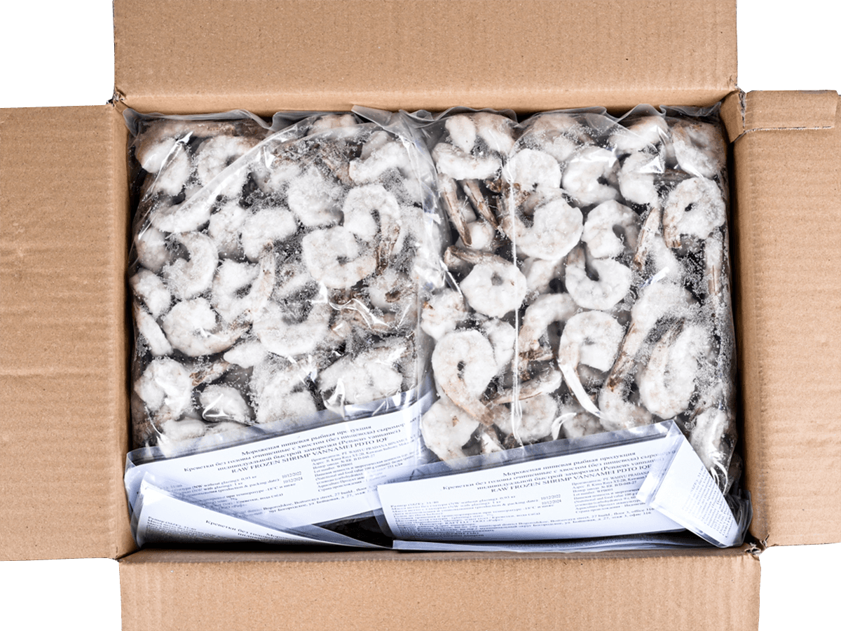 Креветка ваннамей с/м очищ. с хв. 31/40, IQF 1кг, Индия