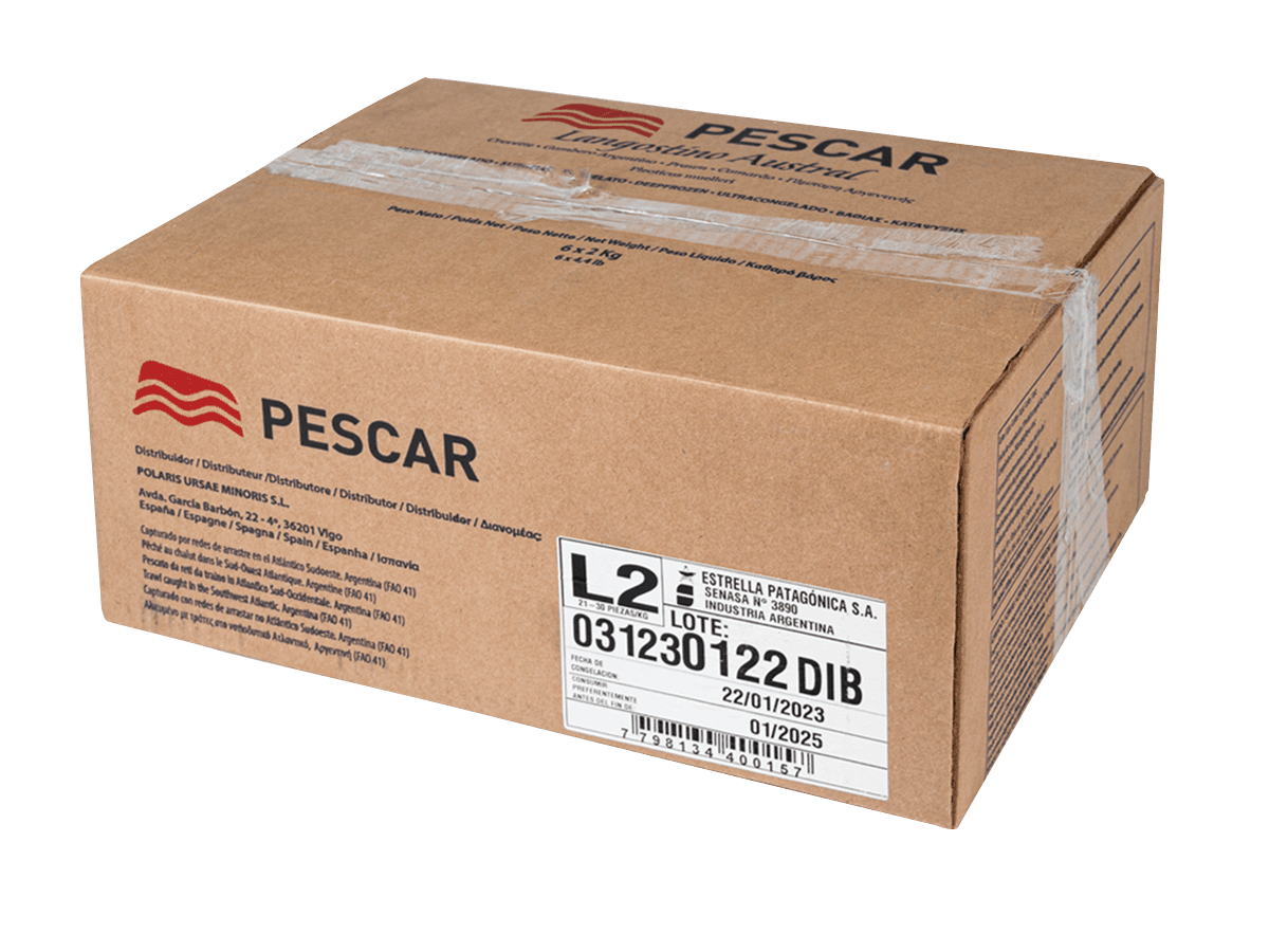 Креветка красная аргентинская с/м с/г в панц. L2 (21/30), 2кг, Аргентина