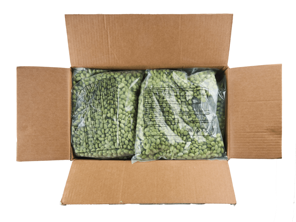 Бобы соевые Эдамаме очищенные 1кг, Китай