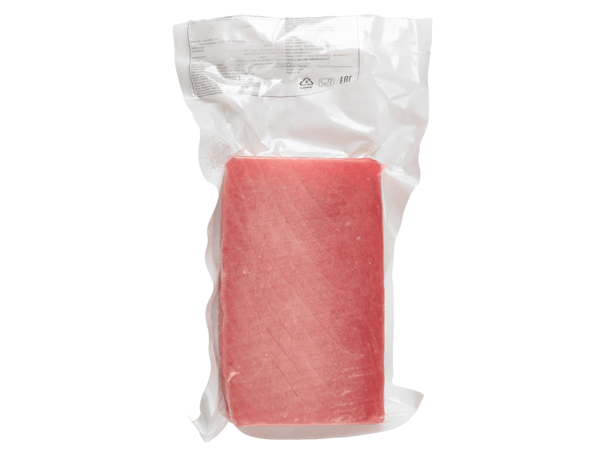 Тунец филе Yellowfin с/м филе AA 500-800г, Китай