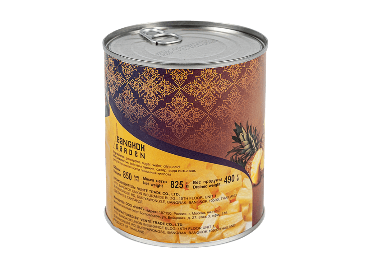 Ананасы в сиропе кусочки 825г