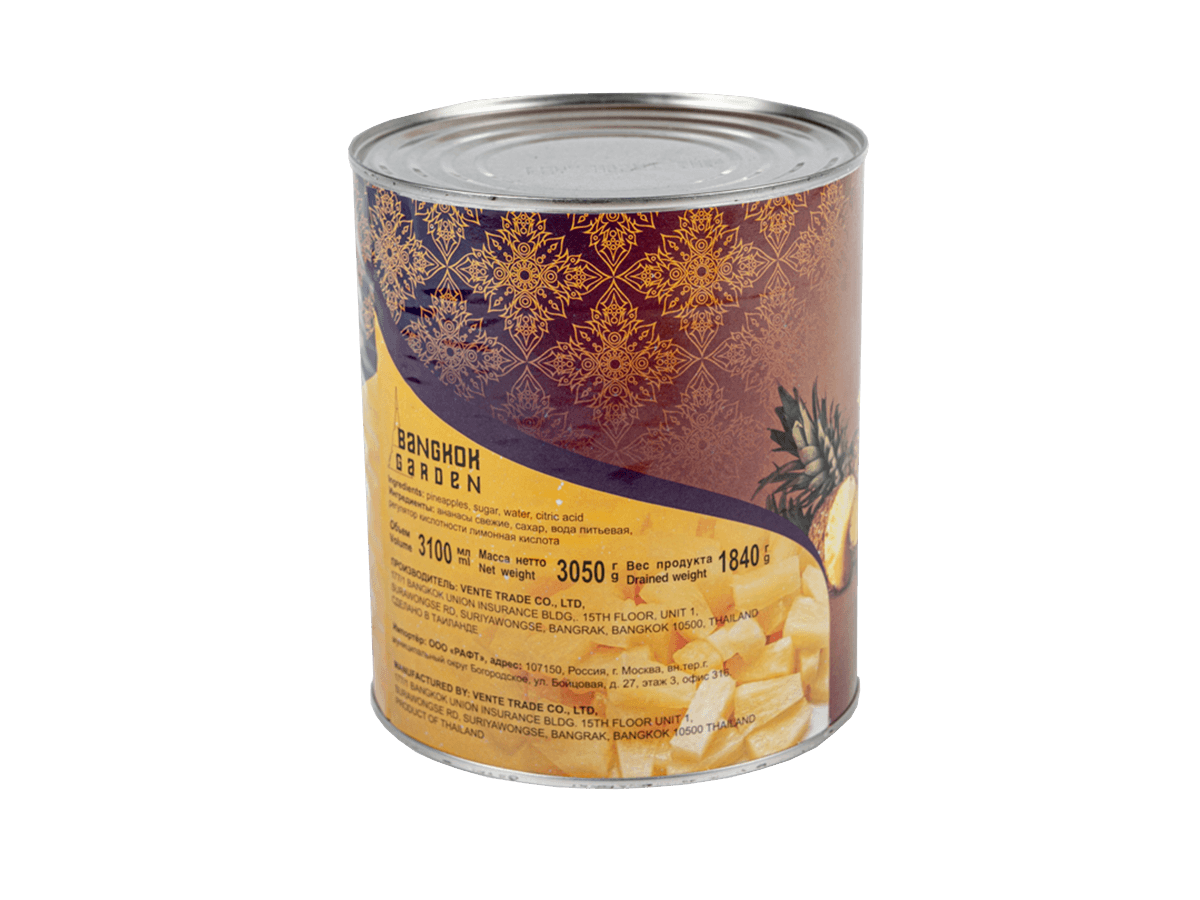 Ананасы в сиропе кусочки 3,05кг