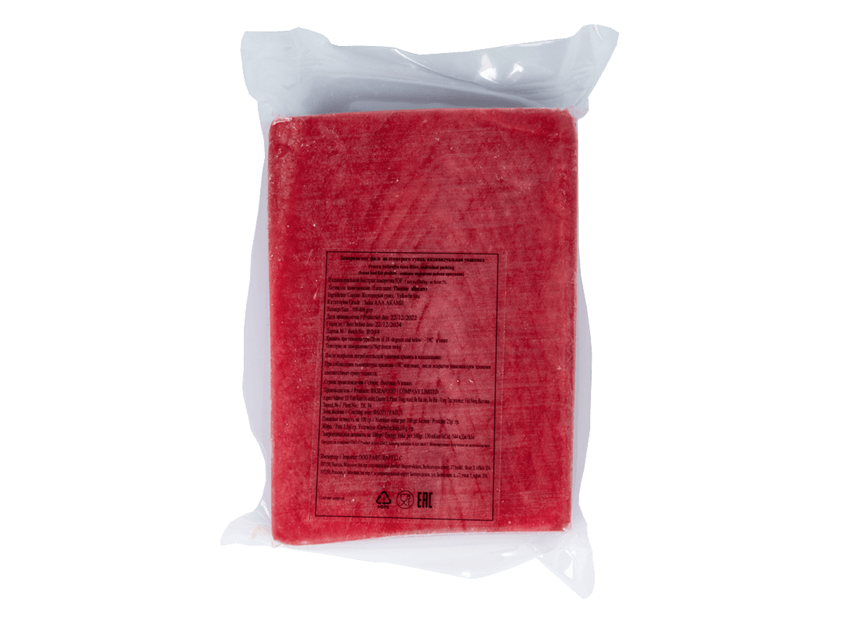 Тунец филе Yellowfin с/м филе AAA 500-800г, Вьетнам