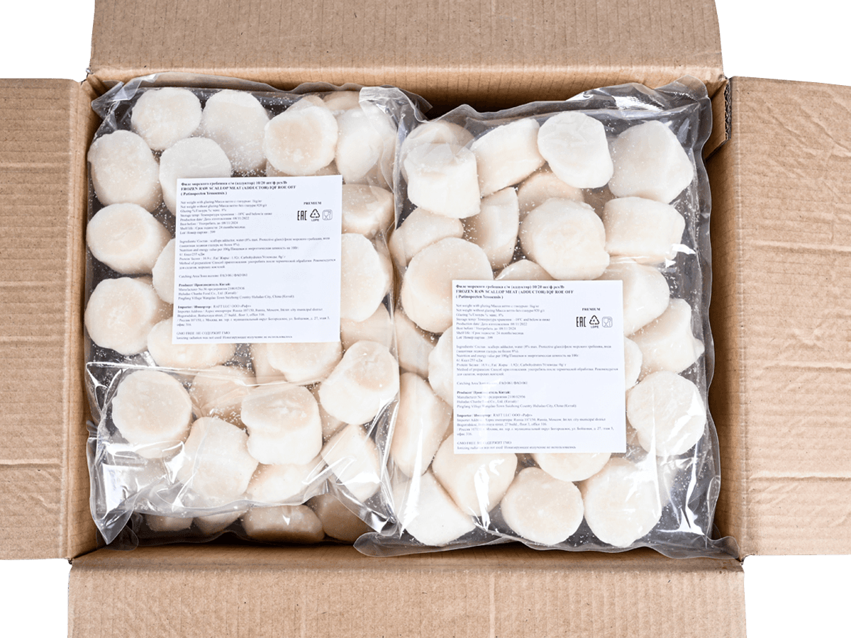 Морской гребешок с/м 10/20 PREMIUM IQF 8%