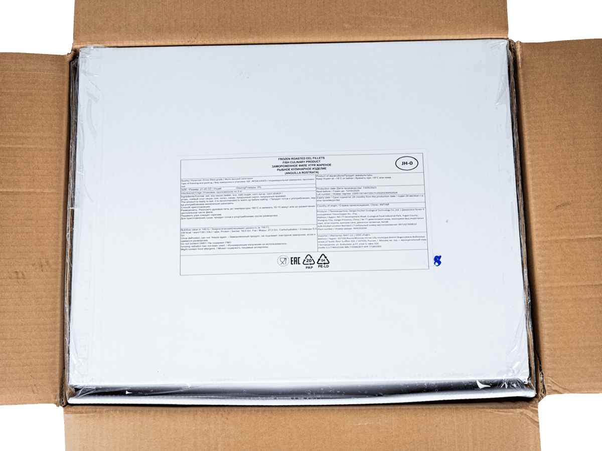 Угорь жареный филе 530-710г в тех соусе, Китай