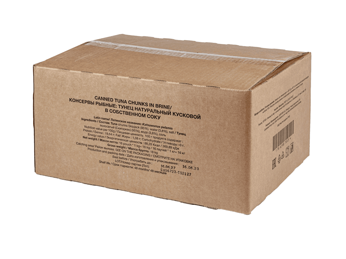 Тунец кусочки филе в с/с пауч 1кг, Эквадор