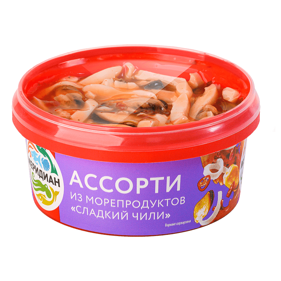 Ассорти из морепродуктов в соусе сладкий чили
