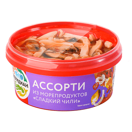 Ассорти из морепродуктов в соусе сладкий чили