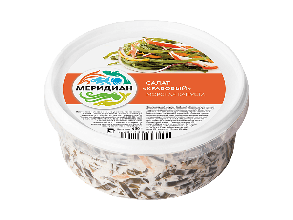 Салат из морской капусты крабовый