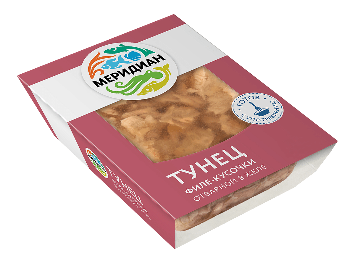 Тунец филе-кусочки отварной в желе
