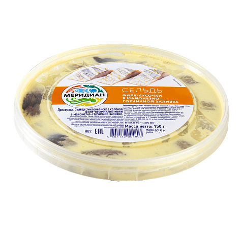 Сельдь филе-кусочки в майонезно-горчичной заливке