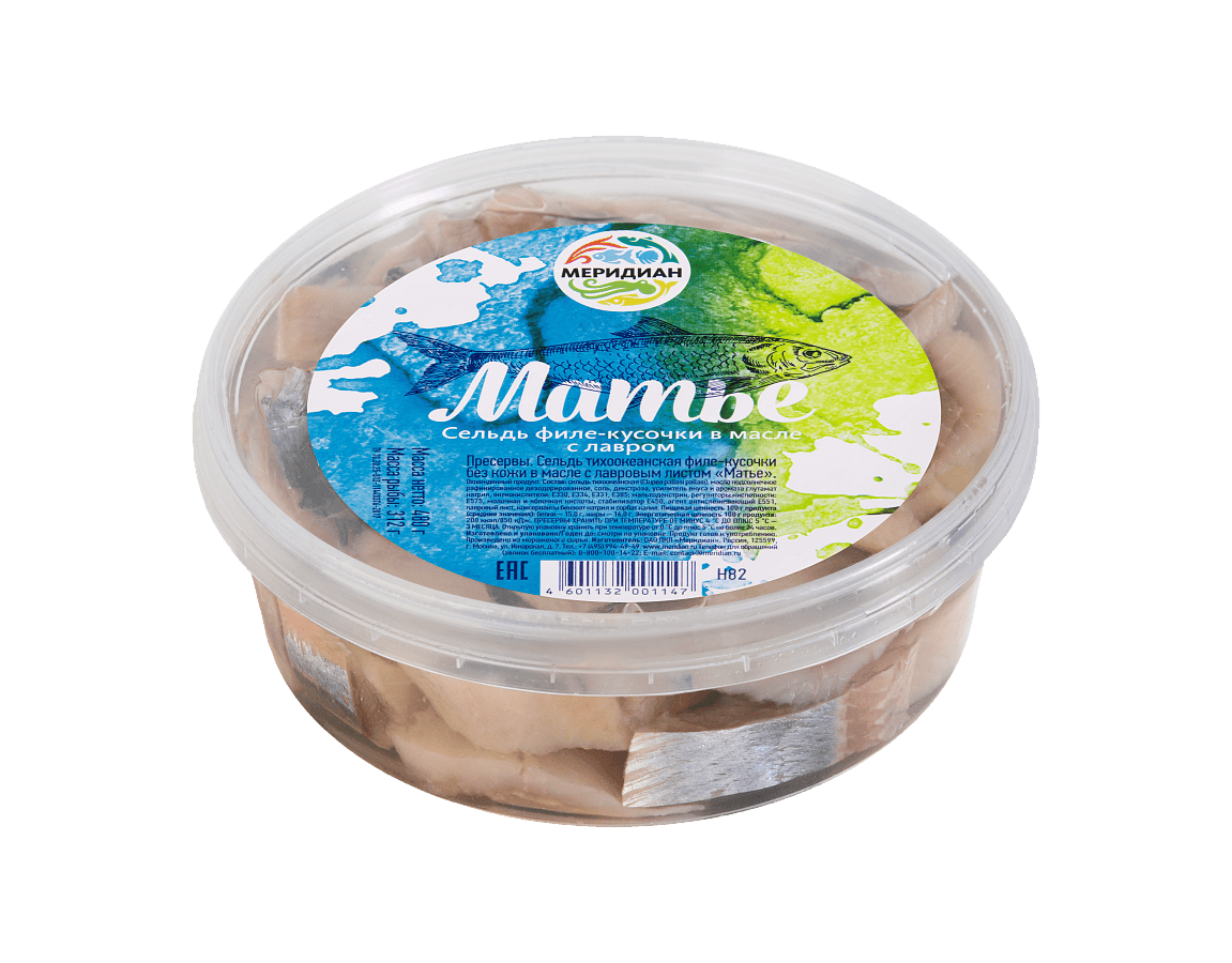 Сельдь филе-кусочки в масле с лавром "Матье"