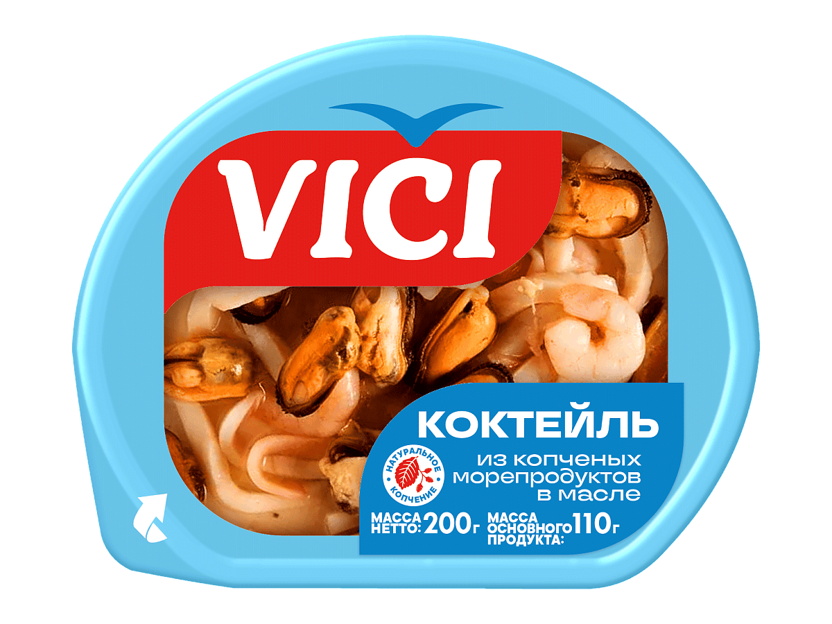Коктель из копчёных морепродуктов в масле