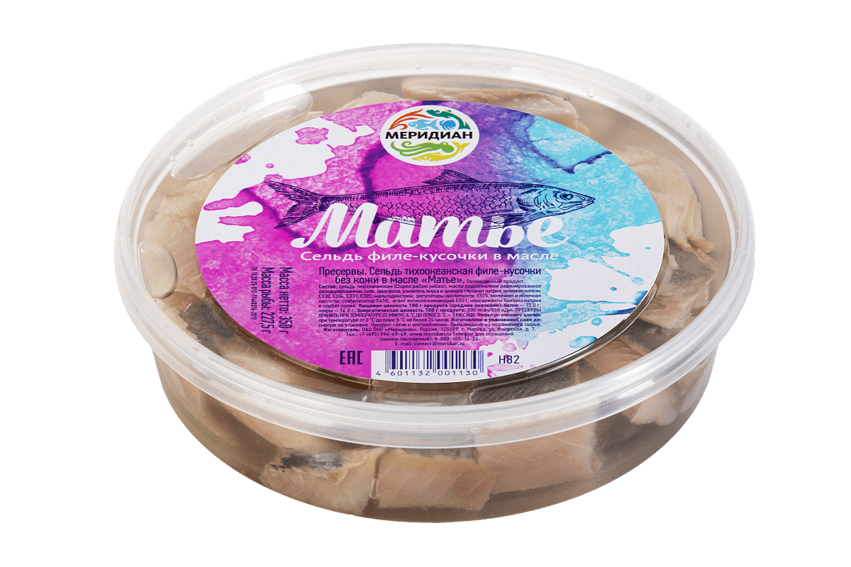 Сельдь филе-кусочки в масле "Матье"
