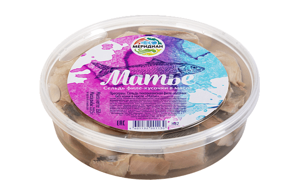 Сельдь филе-кусочки в масле "Матье"