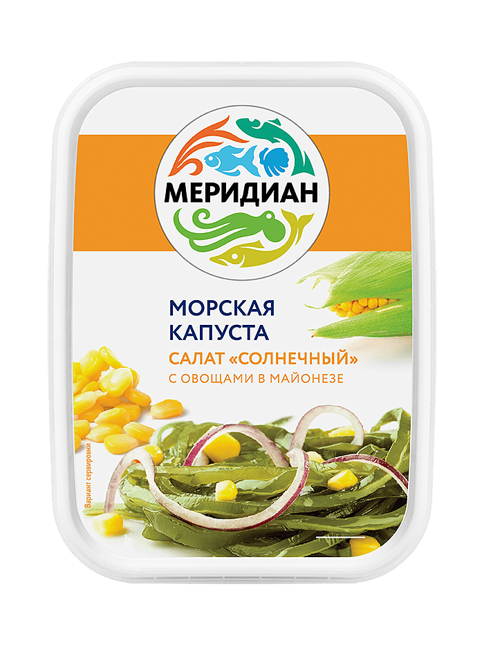 Салат из морской капусты с овощами в майонезе солнечный