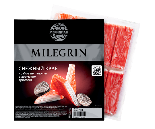 Крабовые палочки снежный краб со вкусом и ароматом краба и трюфеля milegrin охлажденные