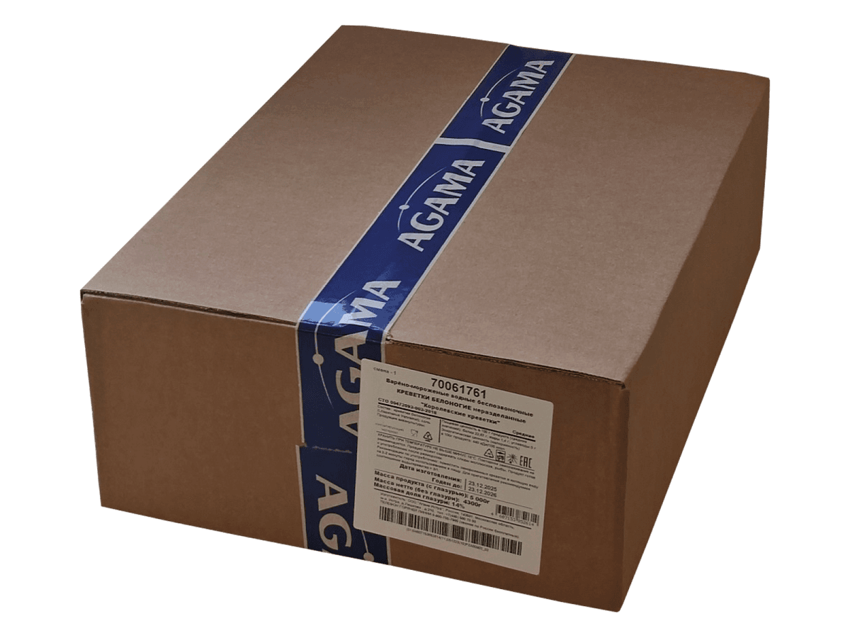 Королевские креветки в панцире 60/80 в/м  IQF, 5 кг