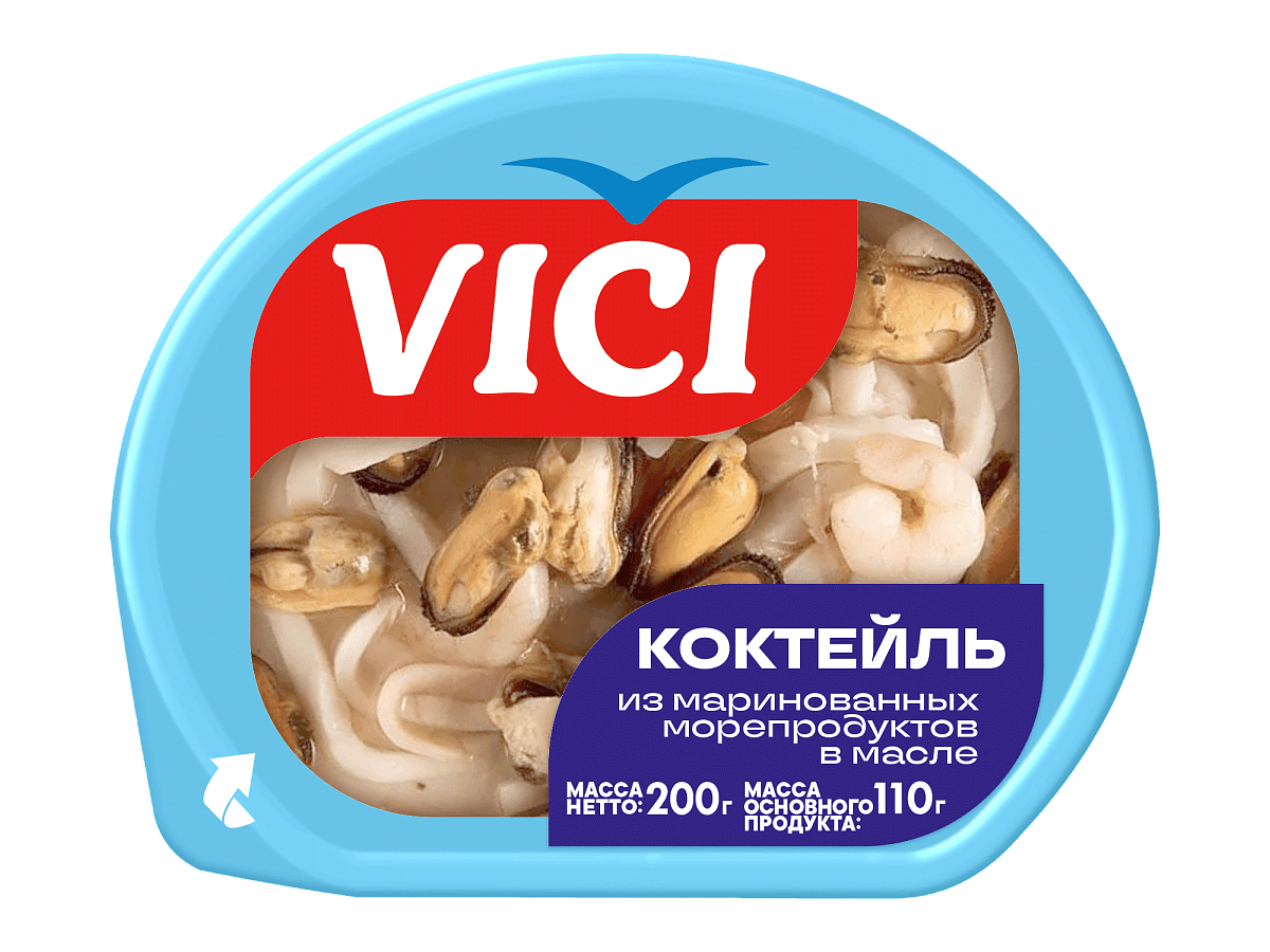 Коктейль из маринованных морепродуктов в масле