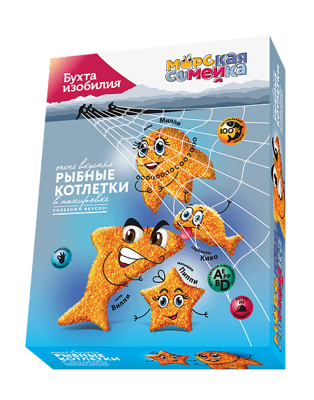 Морская Семейка рыбные котлетки в панировке