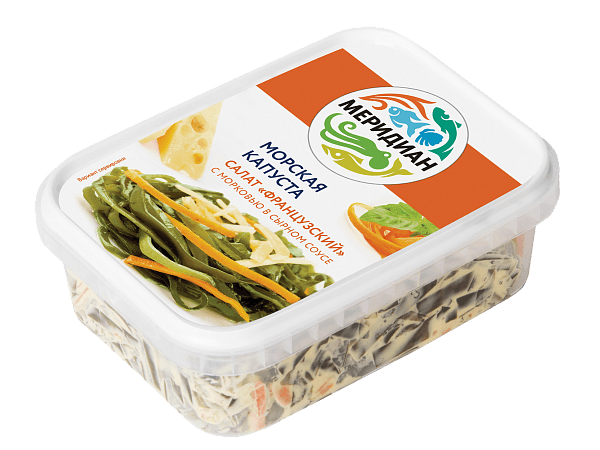 Салат из морской  капусты с морковью в сырном соусе французский