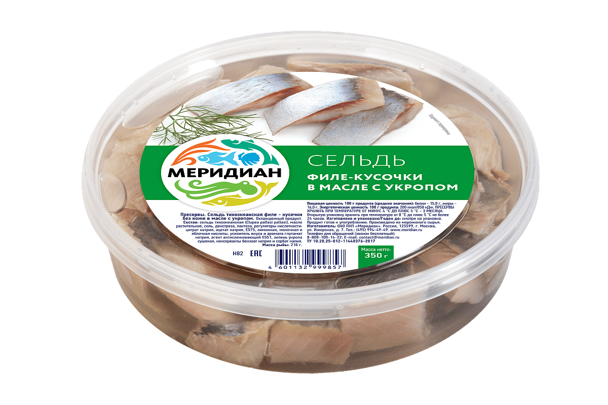 Сельдь филе-кусочки в масле с укропом