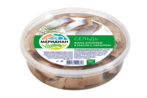 Сельдь филе-кусочки в масле с укропом