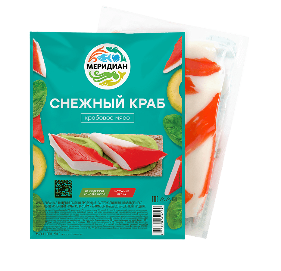 Крабовое мясо снежный краб охлажденное