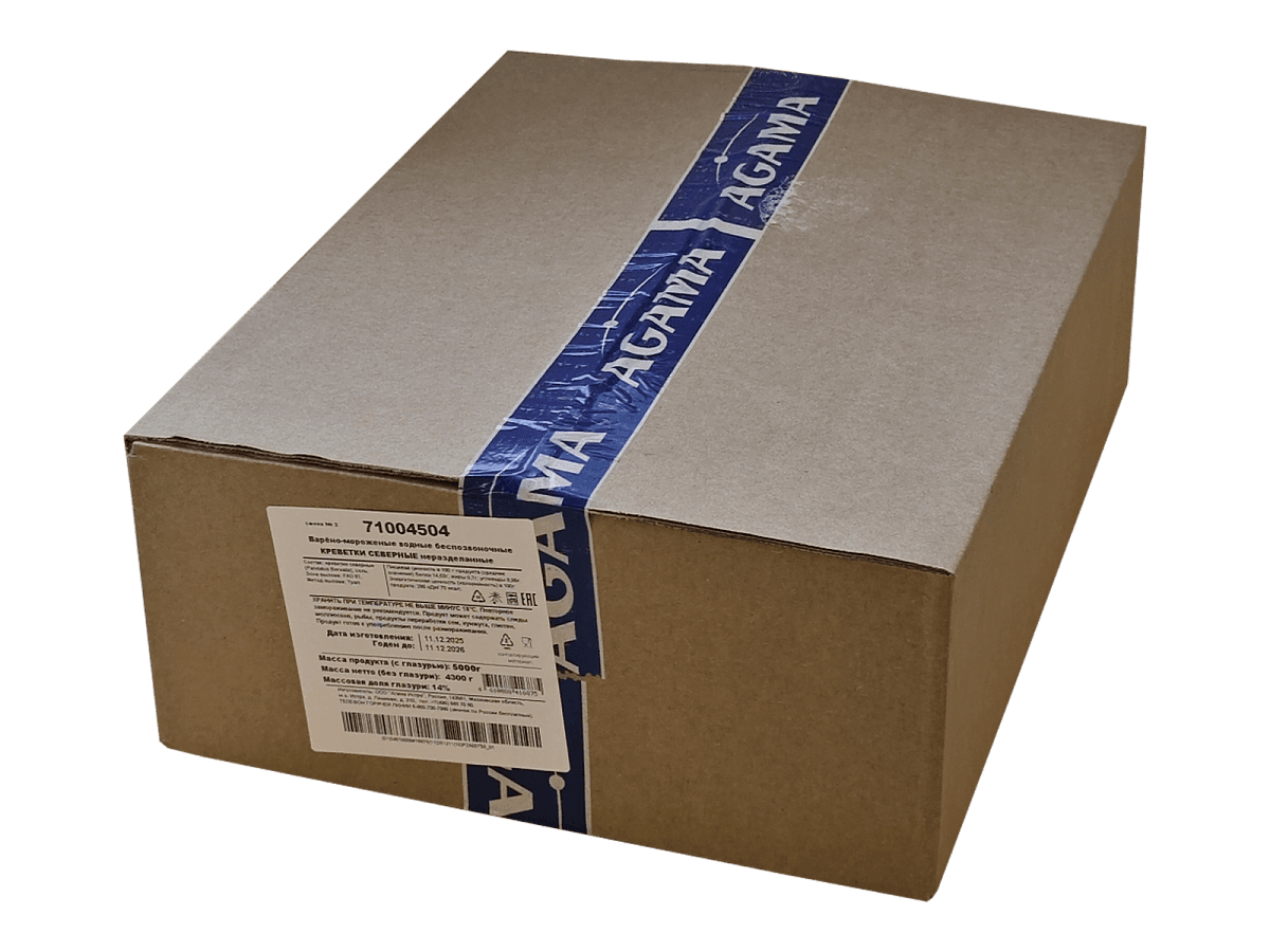 Креветки северные в панцире  90/120 в/м IQF, 5 кг