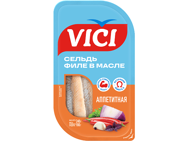 Сельдь филе «Аппетитная» соленая с пряностями в масле 