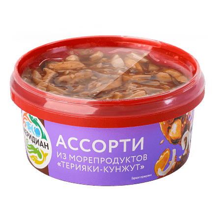 Ассорти из морепродуктов в соусе терияки с кунжутом