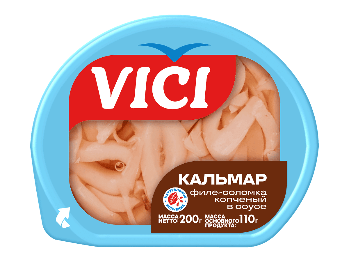 Кальмар филе-соломка копченый с пряностями в соусе