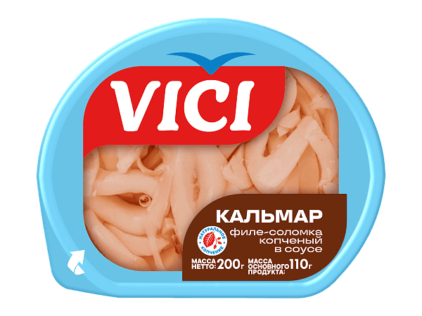 Кальмар филе-соломка копченый с пряностями в соусе