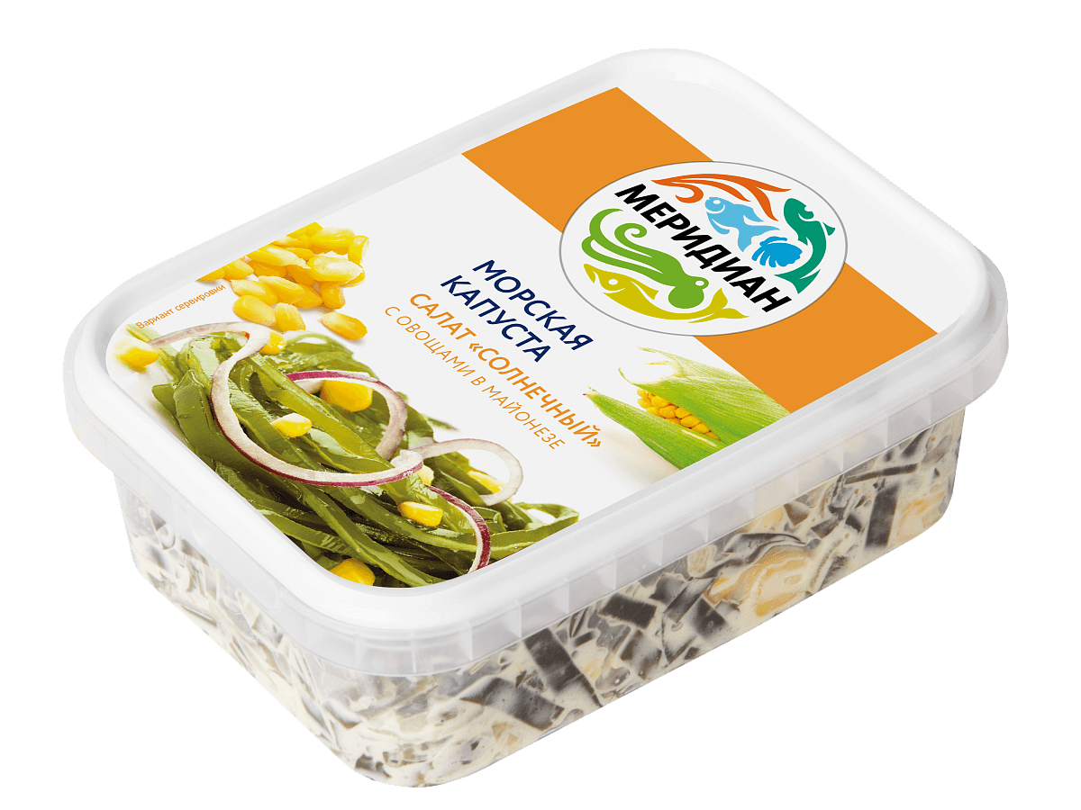 Салат из морской капусты с овощами в майонезе солнечный