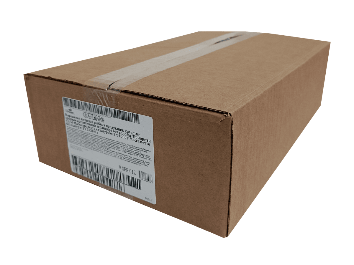 Креветки аргентинские без головы в панцире 41/50 с/м IQF, 4 кг