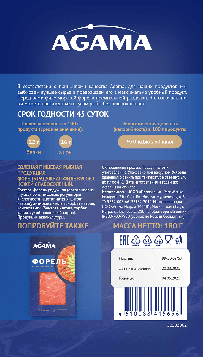 Форель слабосолёная