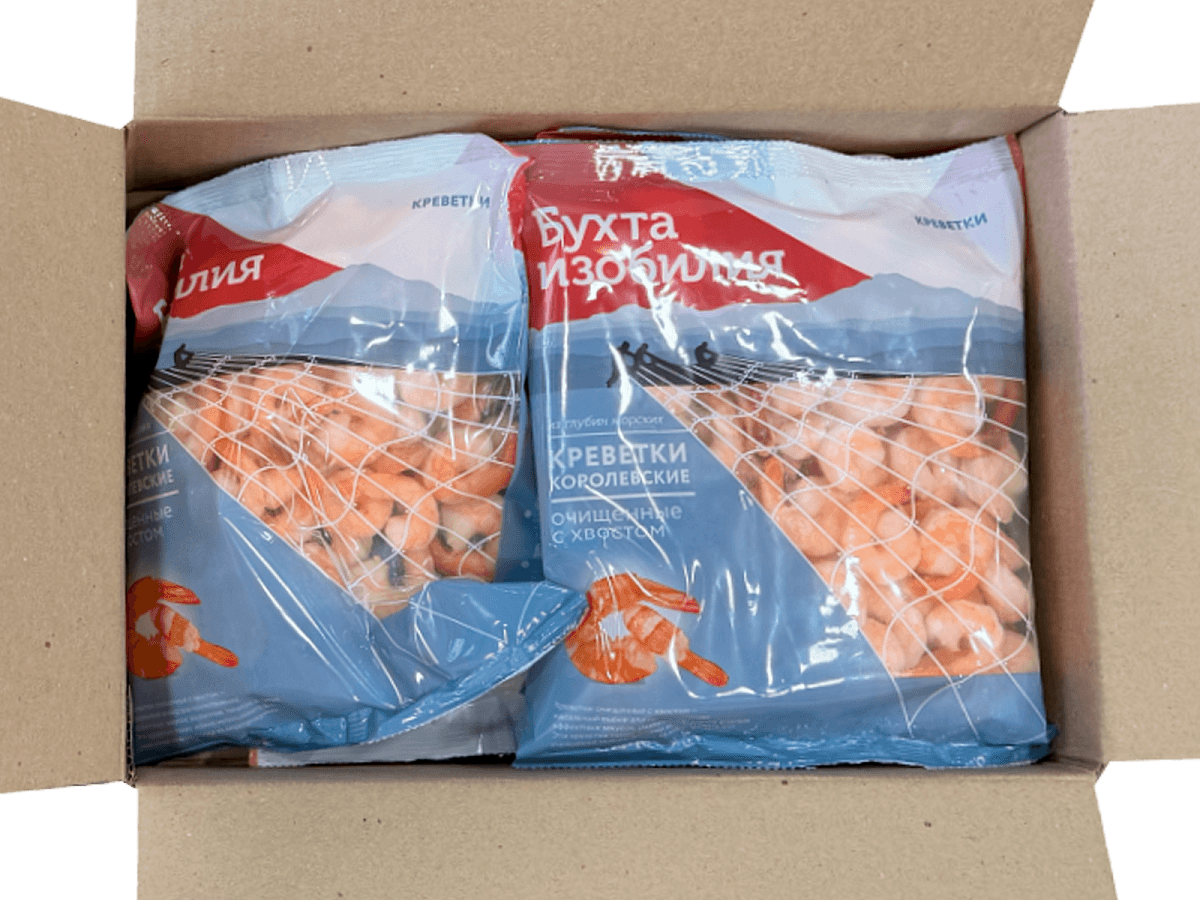 Креветки королевские очищенные с хвостом