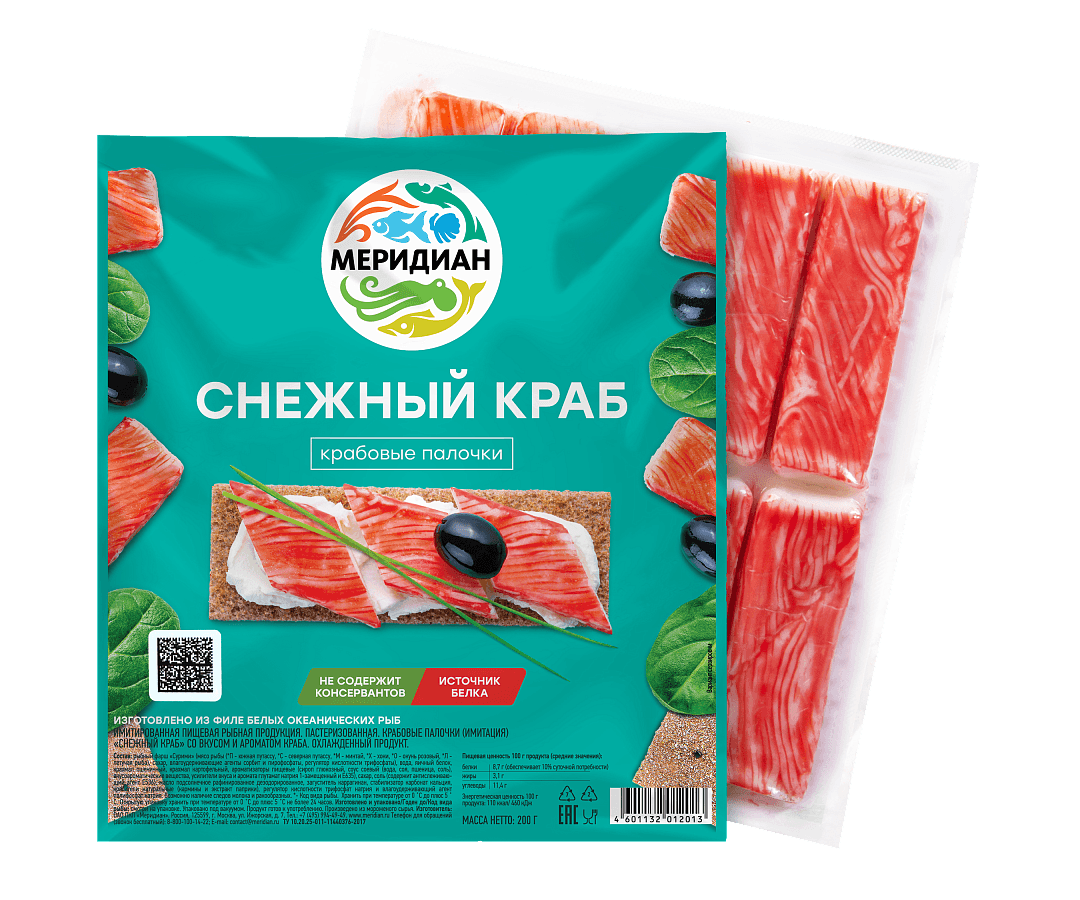 Крабовые палочки снежный краб охлажденные