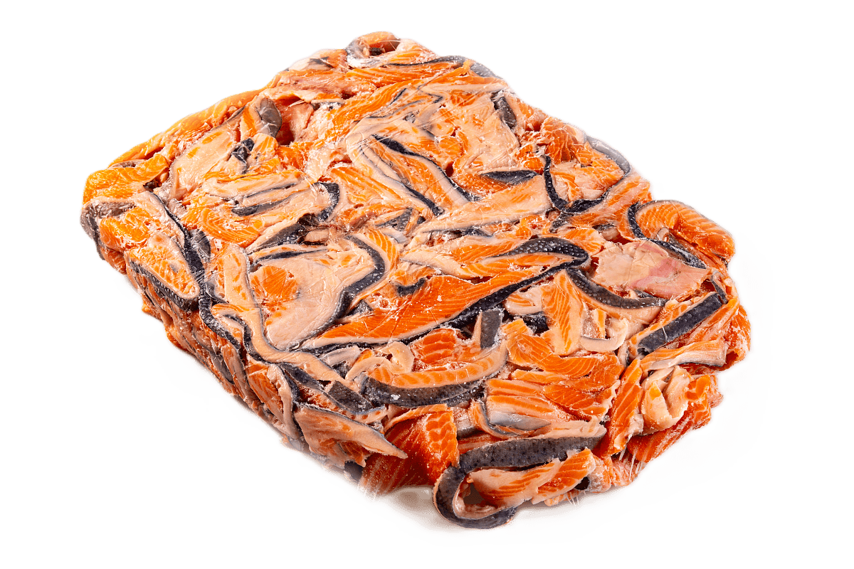 Форель зам. субпродукты суповой набор (ребреные и плечевые кости, плавники с прирезями мяса) м/с , блок Беларусь 