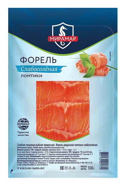 Форель ломтики слабосоленая